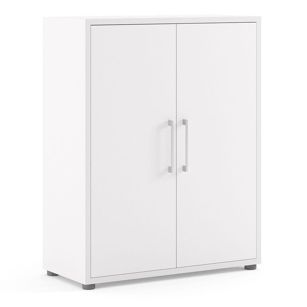 Business Pro Bookcase 2 Shelves with 2 Doors in White